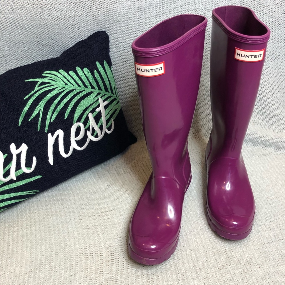 Hunter Original Knee High Purple Gloss Rain Boots